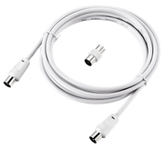 Ross Cable Accessories - Coaxial aerial cable with coupler (1.5m, white)
