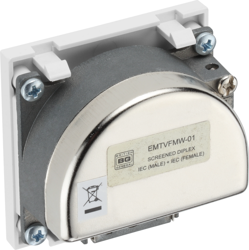 BG Electrical Euro Module - TV and radio - TV IEC male radio IEC female