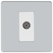 BG Electrical Flatplate Screwless Polished Chrome - Single, isolated, co-axial