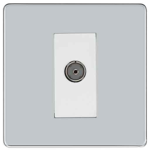 BG Electrical Flatplate Screwless Polished Chrome - Single, isolated, co-axial