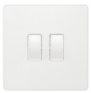 BG Electrical Evolve Pearlescent White - Double, 2 way switch