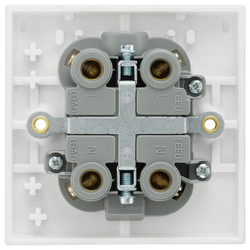 BG Electrical Part M - 45A, 1 way, with indicator, grey cord & bangle