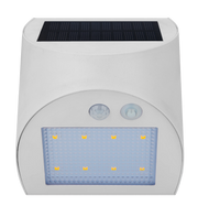 Luceco Prysm Wall Light - Prysm Decorative Outdoor Solar Wall Light with PIR Motion Sensor and USB Charging Port, LED Exterior Lighting, White, IP54, 3W, 300lm, 4000K