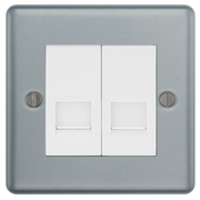 BG Electrical Metal Clad - Double, RJ45 telephone socket