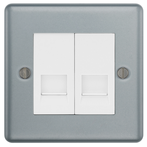 BG Electrical Metal Clad - Double, RJ45 telephone socket
