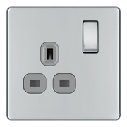BG Electrical Flatplate Screwless Polished Chrome - Single switched, double pole