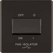 BG Electrical Flatplate Screwless Black Nickel - Triple pole fan isolator