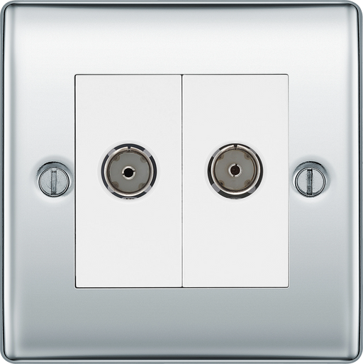 BG Electrical Nexus Metal Polished Chrome - Double, TV/FM
