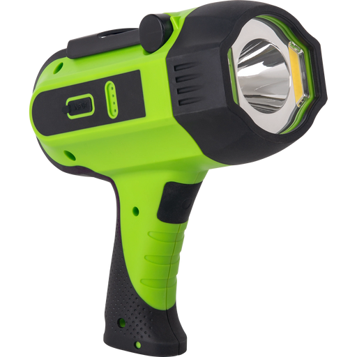 Luceco Spotlight - High Power Durable LED Spot Light, USB-C Rechargeable, 9 Lighting Modes, Inspection Light, Compact and with Stand 6W, 600lm
