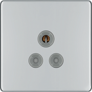 BG Electrical Flatplate Screwless Polished Chrome - 5A, single, unswitched, round pin