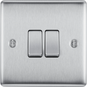 BG Electrical Nexus Metal Brushed Steel - Double, 2 way switch