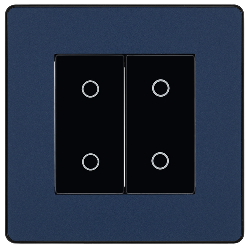 BG Electrical Evolve Matt Blue - Double, 2 way touch, 200W, master