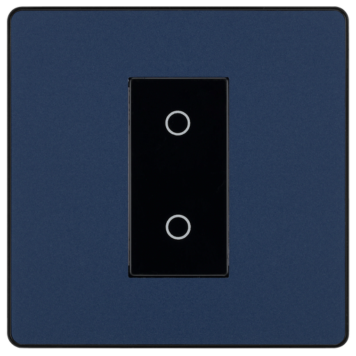 BG Electrical Evolve Matt Blue - Single, 2 way touch, 200W, secondary