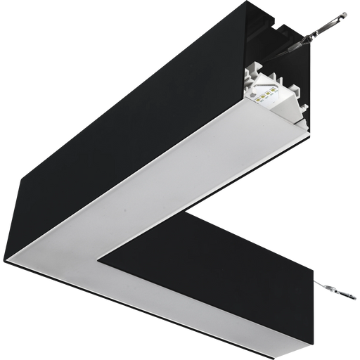 Luceco Contour Suspended - Contour 314mm suspended 90° connector module 1200lumens with fixed output driver finished in black