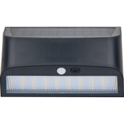 Luceco Prysm Wall Light - Prysm Decorative Outdoor Solar Wall Light with PIR Motion Sensor and USB Charging Port, LED Exterior Lighting, Black, IP54, 6W, 600lm, 4000K