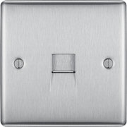 BG Electrical Nexus Metal Brushed Steel - Single, telephone socket, secondary
