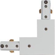 Luceco Single Circuit Track - Single circuit track 90-degree left connector accessory white