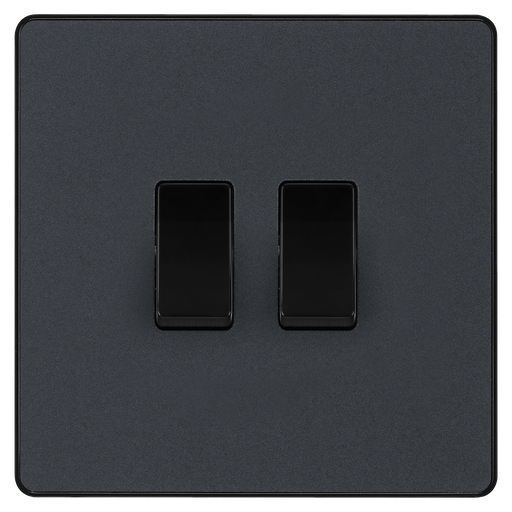 BG Electrical Evolve Matt Grey - Double, 2 way switch