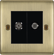BG Electrical Nexus Metal Antique Brass - Double satellite and co-axial