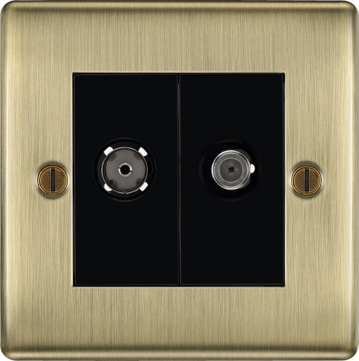BG Electrical Nexus Metal Antique Brass - Double satellite and co-axial
