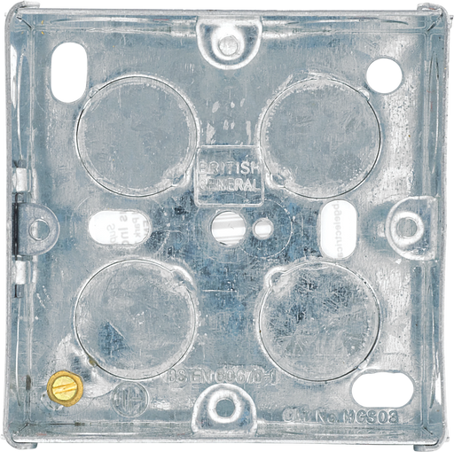 BG Electrical Contractor - Steel Knockout Box, Single, 35mm