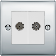 BG Electrical Nexus Metal Polished Chrome - Double, isolated, co-axial