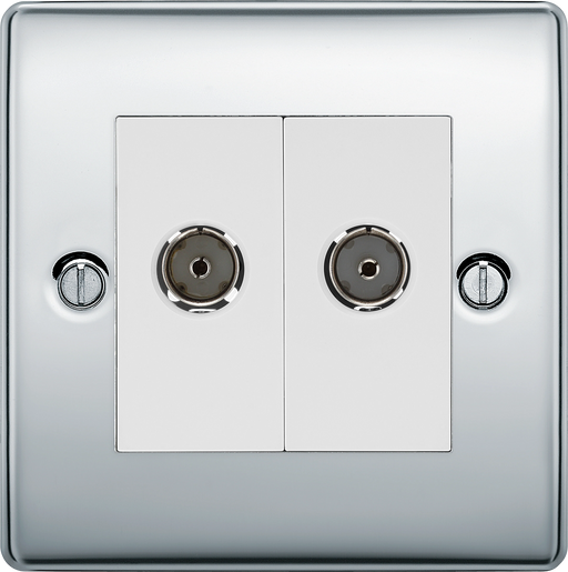 BG Electrical Nexus Metal Polished Chrome - Double, isolated, co-axial