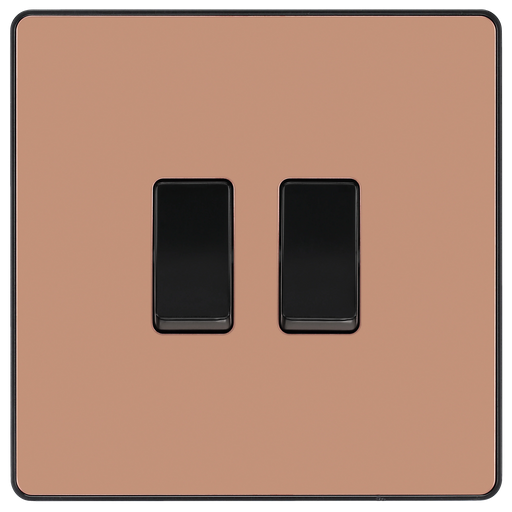 BG Electrical Evolve Polished Copper - Double, 2 way switch