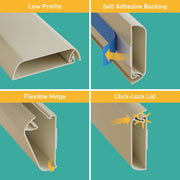 D-Line Trunking - 60x15mm Magnolia 1m Self Adhesive Cable Cover