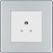 BG Electrical Flatplate Screwless Polished Chrome - 2A, single, unswitched, round pin