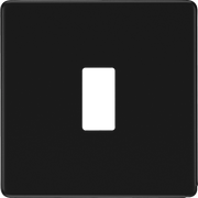 BG Electrical Flatplate Screwless Matt Black - 1 module - square