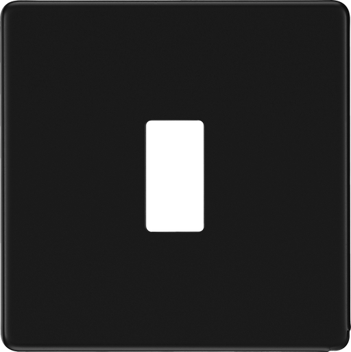 BG Electrical Flatplate Screwless Matt Black - 1 module - square