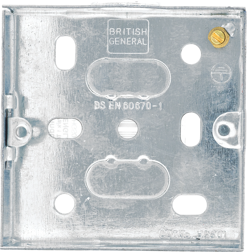 BG Electrical Contractor - Steel Knockout Box, Single, 16mm