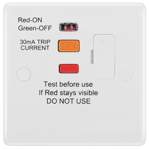 BG Electrical 800 Series - Fused unswitched,with Type A RCD and flex outlet