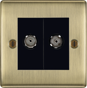 BG Electrical Nexus Metal Antique Brass - Double, TV/FM
