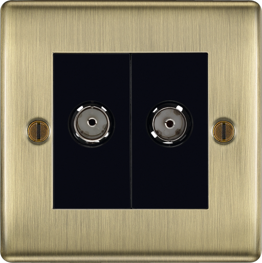 BG Electrical Nexus Metal Antique Brass - Double, TV/FM