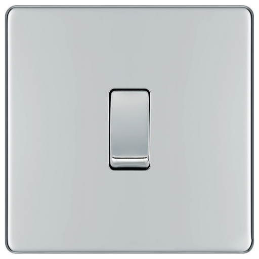 BG Electrical Flatplate Screwless Polished Chrome - Intermediate switch