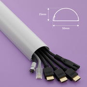 D-Line Trunking - 50x25mm White 1m Self Adhesive Length