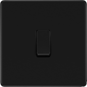 BG Electrical Flatplate Screwless Matt Black - Intermediate switch