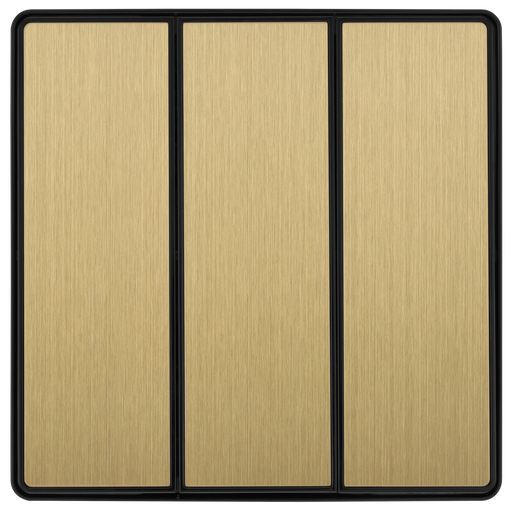 BG Electrical Evolve Satin Brass - Triple, 2 way switch, edge rocker