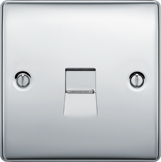 BG Electrical Nexus Metal Polished Chrome - Single, telephone socket, secondary