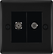 BG Electrical Nexus Metal Matt Black - Double satellite and co-axial