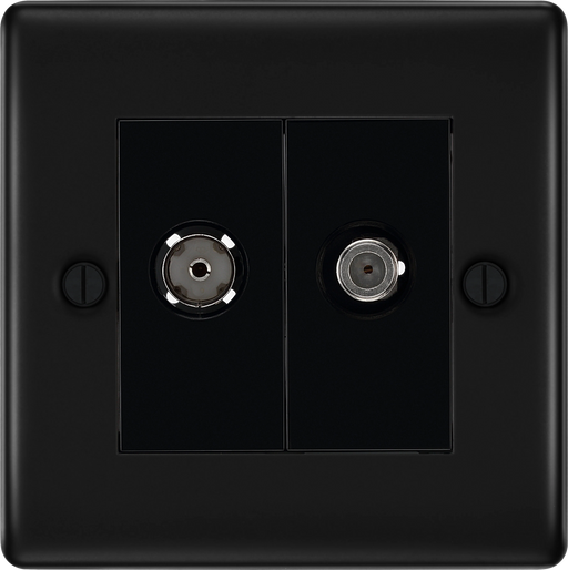 BG Electrical Nexus Metal Matt Black - Double satellite and co-axial