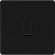 BG Electrical Flatplate Screwless Matt Black - Single 2 way switch