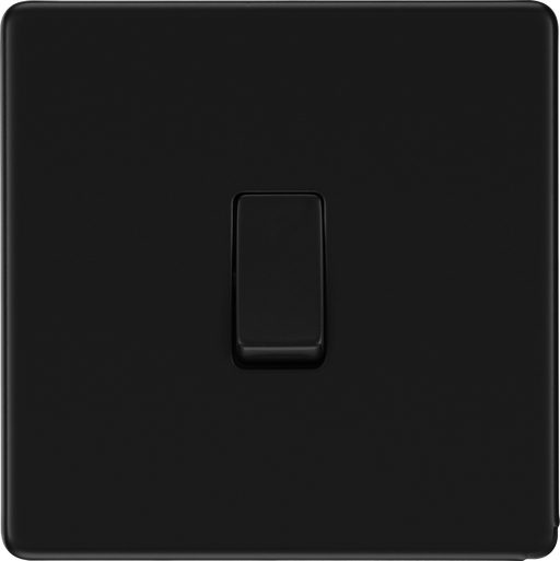 BG Electrical Flatplate Screwless Matt Black - Single 2 way switch