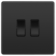 BG Electrical Evolve Black Chrome - Double, 2 way switch