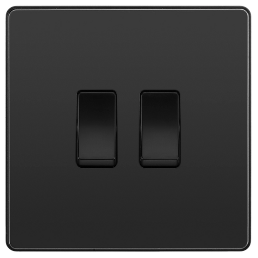 BG Electrical Evolve Black Chrome - Double, 2 way switch