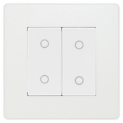 BG Electrical Evolve Pearlescent White - Double, 2 way touch, 200W, secondary