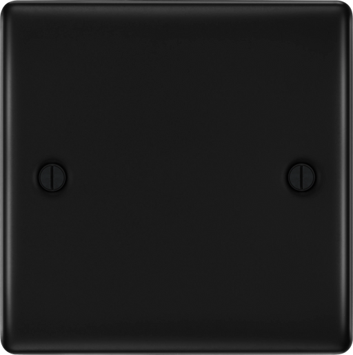 BG Electrical Nexus Metal Matt Black - Single, blank plate
