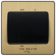 BG Electrical Evolve Satin Brass - Triple pole fan isolator